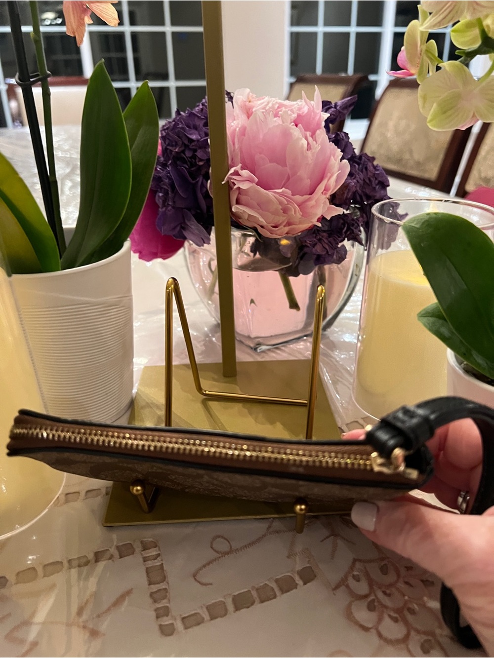 Coach Brown Wristlet with Black Interior and Gold Hardware - Picture 4 of 7